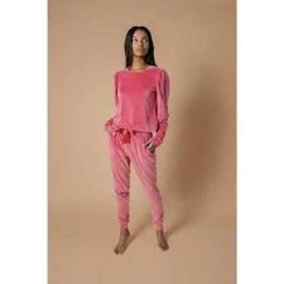 NEW! Rachel Parcell Sleepwear Lounge Set Soft Sweatpants Top Pink - XS - Picture 1 of 11